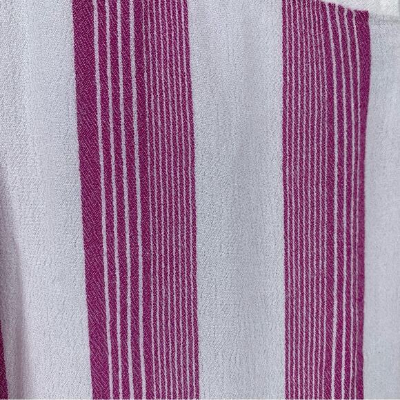 BP Buttons Down Shirt Vertical Stripes Pink White Two Front Patch Pockets Size M - Picture 7 of 9